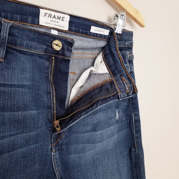 Frame Le High Distressed Skinny Church Street Jeans Women’s 30 Stretchy $210 - Picture 7 of 14
